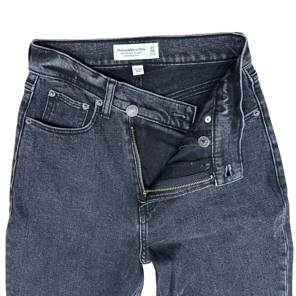 Abercrombie and fitch Slim Straight High Rise Curve love cross over Size 24 00/L - Picture 5 of 6